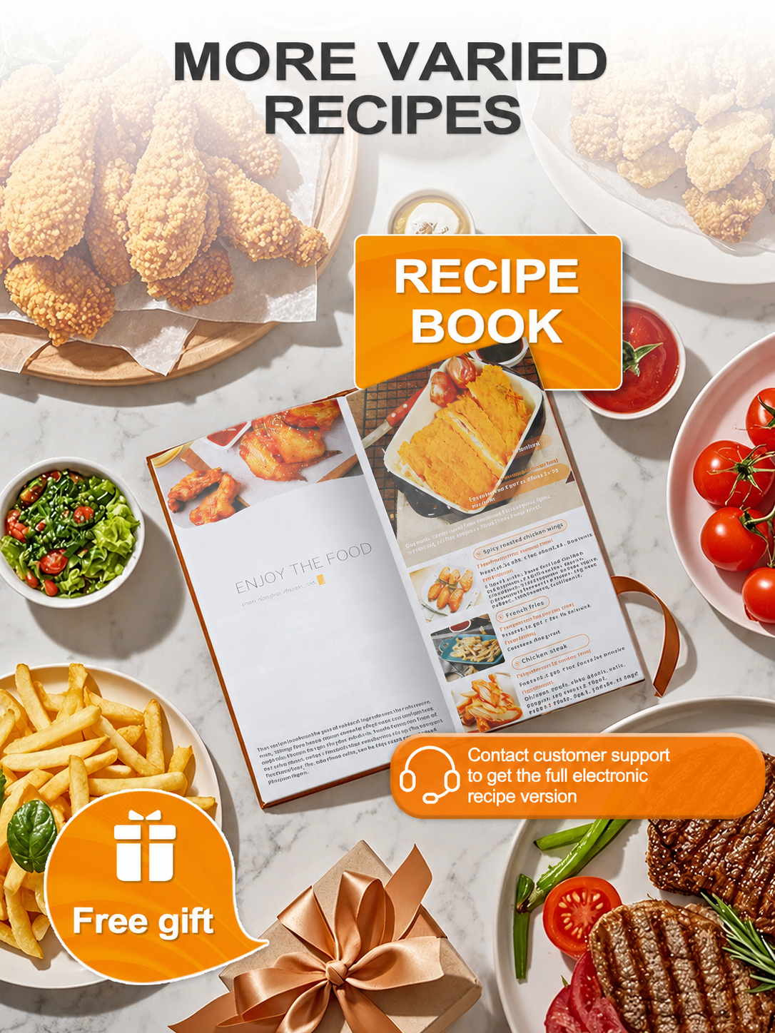 10L 2100W Air Fryer with Touch Screen and 8 Programs