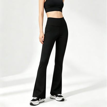 Women's High-Waist Flared Yoga Pants - Black