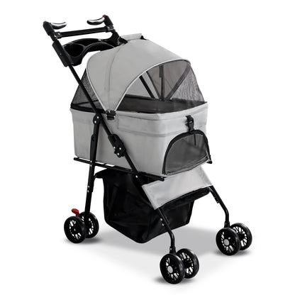 Foldable 2-in-1 Pet Stroller & Detachable Carrier - 15 kg Capacity