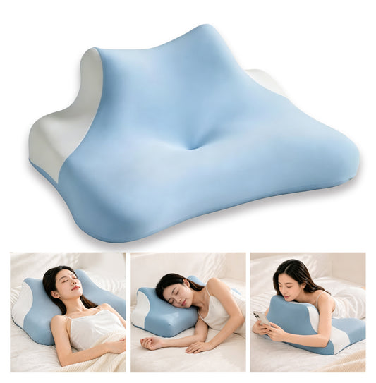 Blue Ergonomic Cervical Support Memory Foam Pillow - 60 × 40 cm