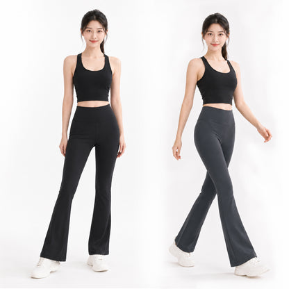 Women's High-Waist Flared Yoga Pants - Black