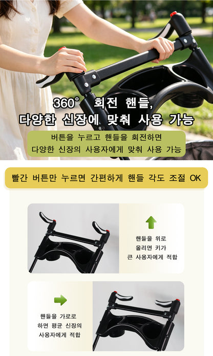 Foldable 2-in-1 Pet Stroller & Detachable Carrier - 15 kg Capacity