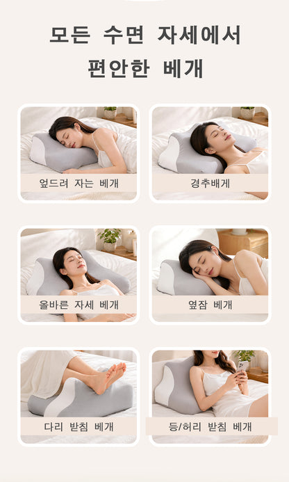 Blue Ergonomic Cervical Support Memory Foam Pillow - 60 × 40 cm