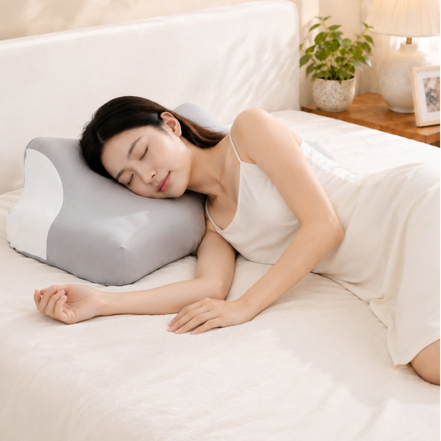 Blue Ergonomic Cervical Support Memory Foam Pillow - 60 × 40 cm