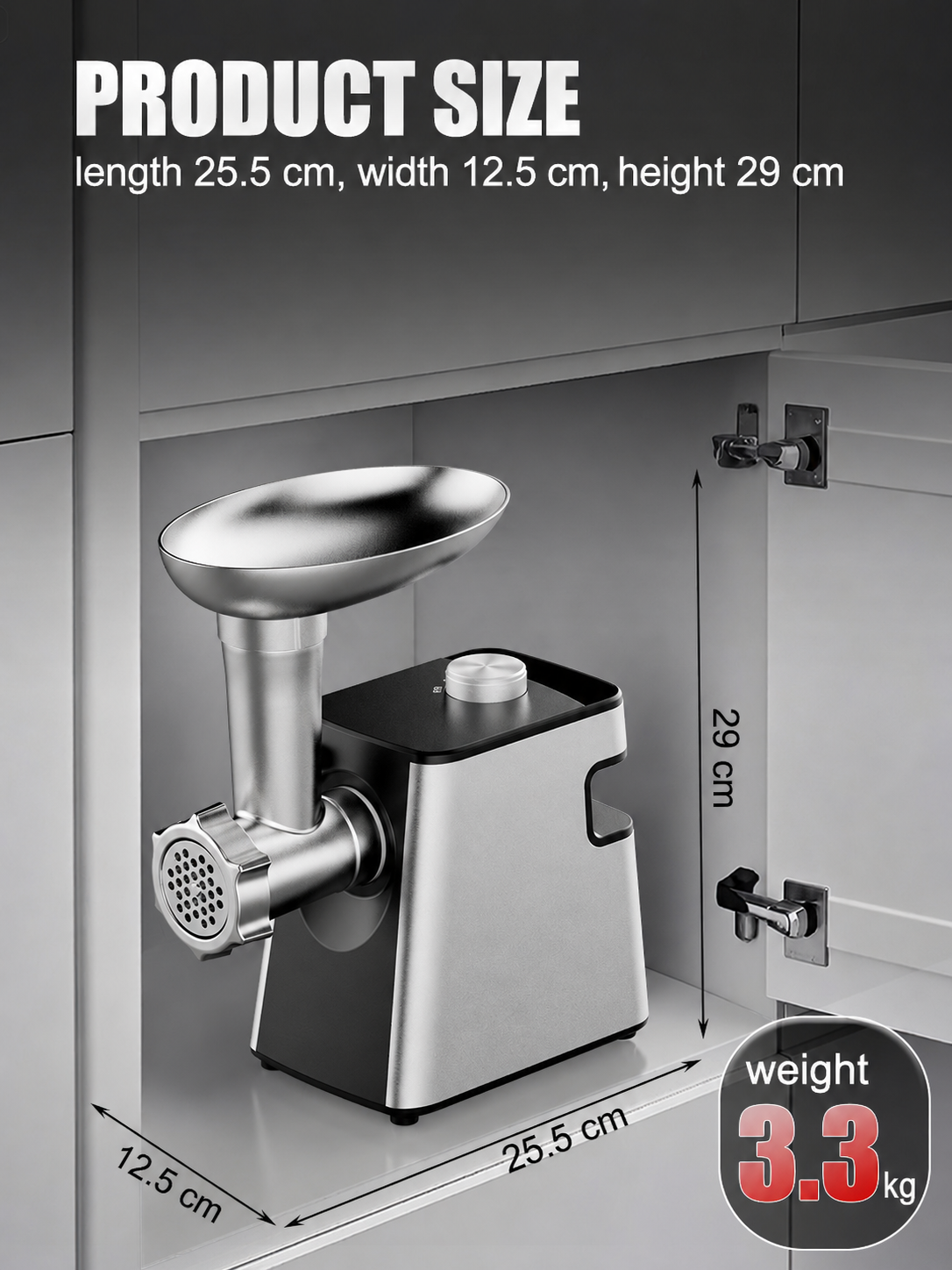 2-in-1 600W Meat Grinder with Slicer Attachments