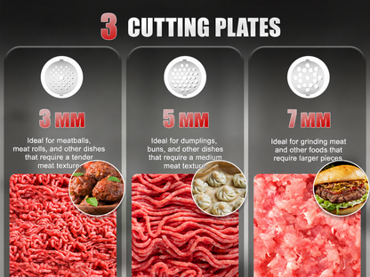 2-in-1 600W Meat Grinder with Slicer Attachments