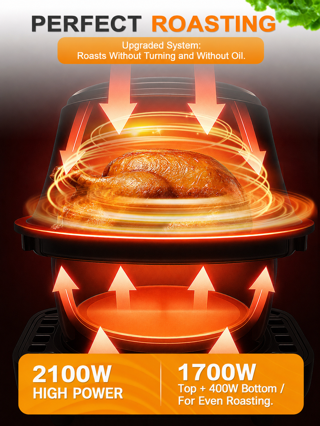 7L 2100W Air Fryer with 8 Automatic Programs