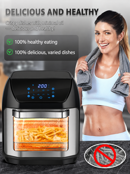 Electric air fryer, Xiaomi, new version with 2 heating elements, 2100 W, 11 L, touch display, black