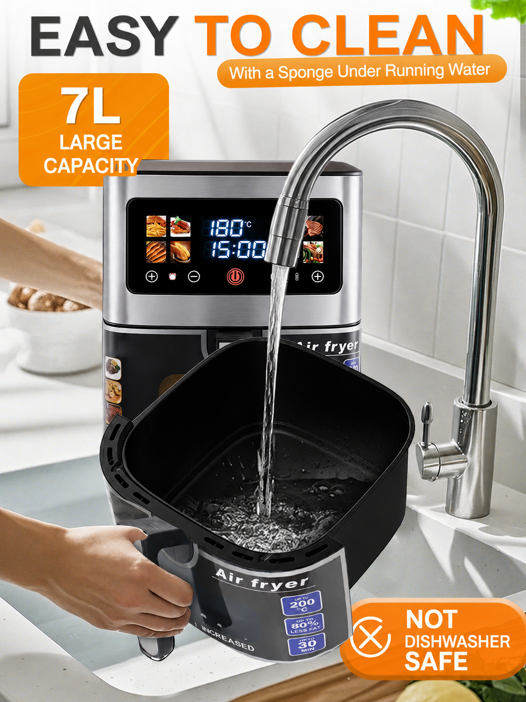 7L 2100W Air Fryer with 8 Automatic Programs