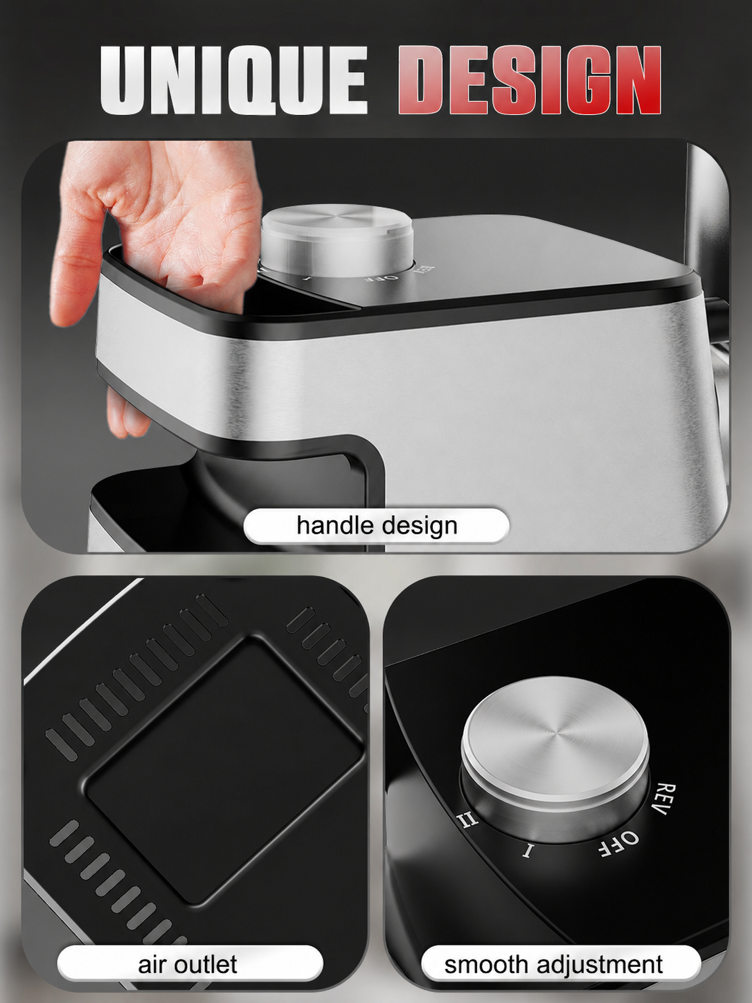 2-in-1 600W Meat Grinder with Slicer Attachments