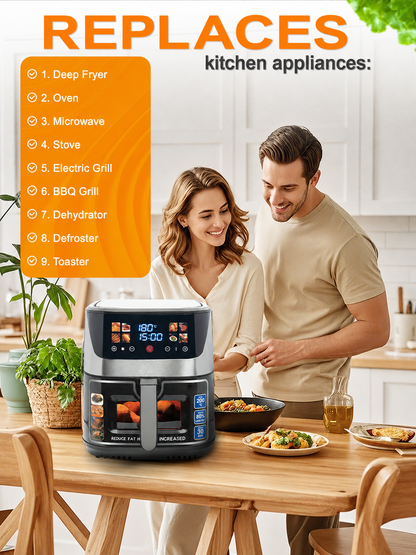 10L 2100W Air Fryer with Touch Screen and 8 Programs