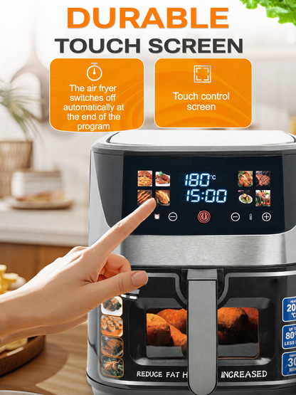 10L 2100W Air Fryer with Touch Screen and 8 Programs