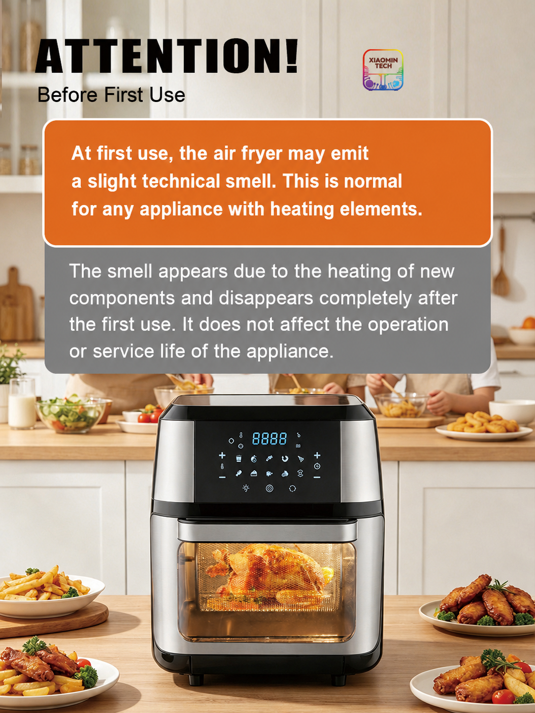 10L Electric Air Fryer Oven, 2100W Digital Touch Screen Air Fryer with Large Viewing Window