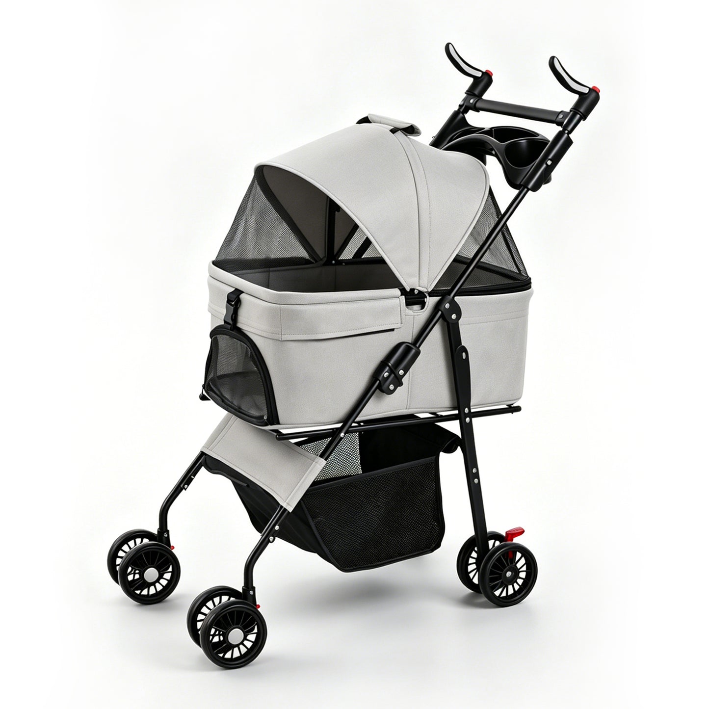 Foldable 2-in-1 Pet Stroller & Detachable Carrier - 15 kg Capacity